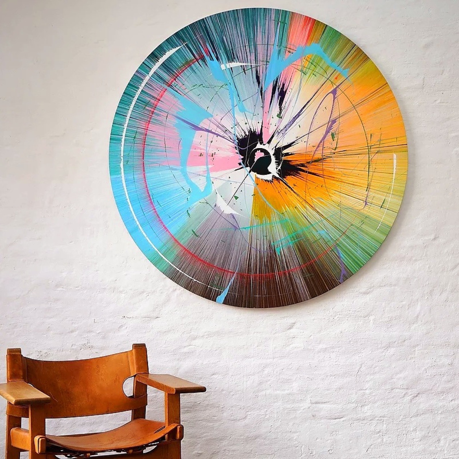 Spin painting with chair